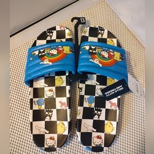 Hello Kitty Men’s Size 13 Sport Slide Sandals NWT Black/Blue